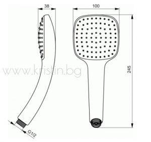 Ръчен душ Ideal Rain Cube M1, 100 мм