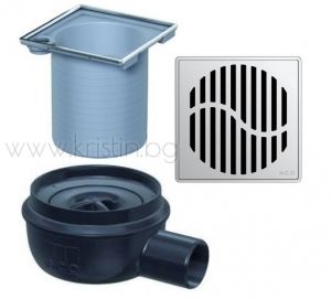 Подов сифон ACO Showerpoint Easyflow с решетка Wave 5141.08.28