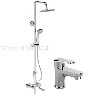Душ система Vidima  Seva L B0975AA  комплект със смесител за мивка B0966AA