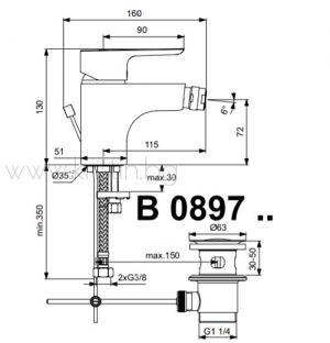 Стоящ смесител за биде Ceraplan III B0897AA