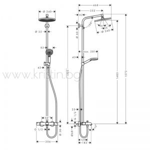 Душ система Hansgrohe  Crometta S 240 с термостатен смесител