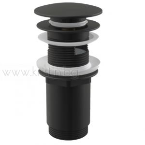 Витло за сифон с click-clack система, голям ринг, цвят черен