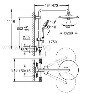 Душ система Grohe Euphoria System 260 Cool Touch 27296003