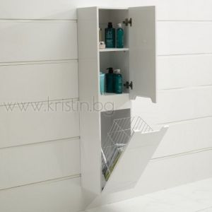 PVC шкаф-колона за баня ICP 3028, с кош за дрехи