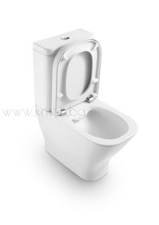 Моноблок Roca The Gap Compact 600 мм Clean Rim, капак с метални панти