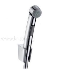 Хигиенен душ Hansgrohe 7165800 Vernis Shape комплект с ръчен душ с клапа  32129000, тяло за вграждане  13620180, стенно захранващо коляно FixFit Square и шлаух за ръчен душ 125 мм.