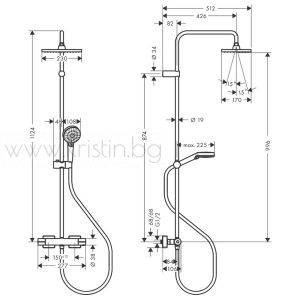 Душ система Hansgrohe Vernis Shape 230 1 Jet с термостатен смесител
