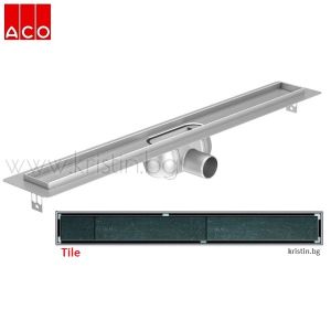 Линеен сифон  ACO Tile ,  ShowerDrain C  ф50, с решетка за вграждане на плочка и хоризонтален фланец