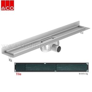 Линеен сифон   ACO Tile ShowerDrain C  ф50  с решетка за вграждане на плочка и вертикален фланец