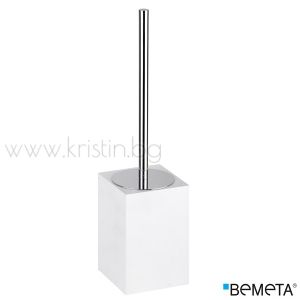 Четка за тоалетна чиния Bemeta Gamma, свободностояща, бяло/ хром