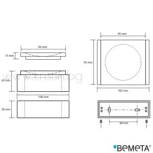 Сапунерка Bemeta Gamma, стенен монтаж, черно/хром