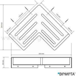 Ъглова етажерка неръждаема стомана , Bemeta Cytro