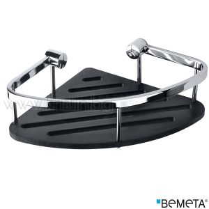 Ъглова етажерка за душ , Bemeta Cytro, хром/черен акрил