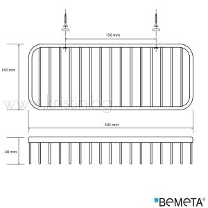 Кошничка за душ Bemeta Cytro 305х40х145 мм, хром