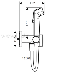 Комплект за хигиенен душ бял мат, Hansgrohe 29232700 Ecosmart + 