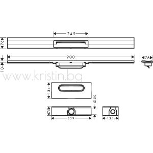 Линеен сифон  Hansgrohe 56052670 Raindrain Flex 900мм