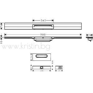 Линеен сифон  Hansgrohe 56052670 Raindrain Flex 900мм, нисък модел