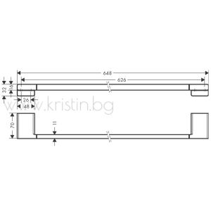 Хавлийник 648 мм Hansgrohe Addstoris, черен мат