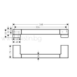 Помощна ръкохватка 348 мм, Hansgrohe Addstoris, черен мат