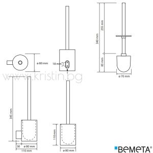 Четка за тоалетна чиния Bemeta Organic, стенен монтаж