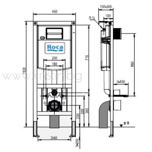 Структура за вграждане Roca Duplo Neo и бутон PL хром