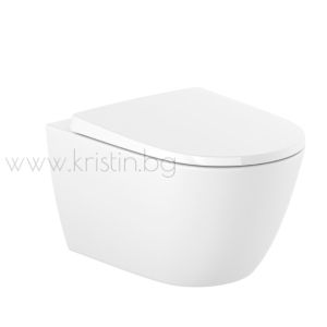 Структура за вграждане Roca Duplo Neo, черен бутон PL и конзолна тоалетна чиния Ona Rimless