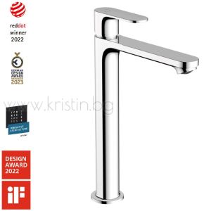 Висок смесител за мивка Hansgrohe Rebris S 240 72580000, Coolstart с покритие хром и механизъм за студен старт-.