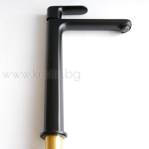 Hansgrohe Rebris S 240 Coolstart, стоящ смесител за мивка с удължено тяло черен мат