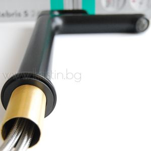 Hansgrohe Rebris S 240 Coolstart, стоящ смесител за мивка с удължено тяло черен мат