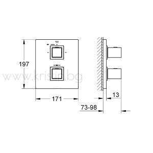 Термостат за вграждане Grohtherm Cube