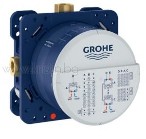 Комплект термостатен смесител за вграждане Grohe Eurocube, с превключване за душ пита и ръчен душ