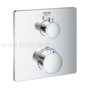 Комплект термостатен смесител за вграждане Grohe Eurocube, с превключване за душ пита и ръчен душ