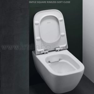 Пакет GEBERIT Duofix Delta и конзолна тоалетна чиния Smyle Square Rimless, с хром бутон DELTA 30