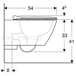 Пакет GEBERIT Duofix Delta и конзолна тоалетна чиния Smyle Square Rimless, с хром бутон DELTA 30
