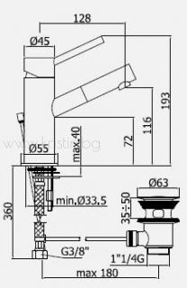 Смесител за мивка Birillo  bi075  Fonte