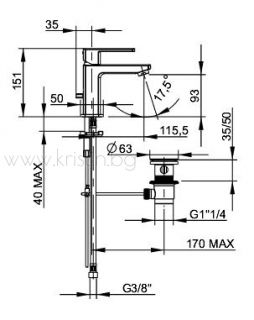 Смесител за мивка F. IIi Frattini Modus  52054 