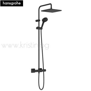 Душ система Hansgrohe Vernis Shape 240 1 jet, с термостатен смесител, черен мат