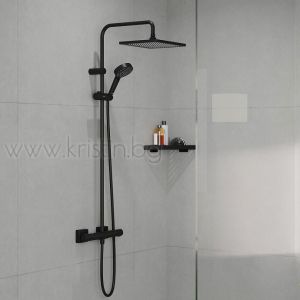 Душ система Hansgrohe Vernis Shape 240 1 jet, с термостатен смесител, черен мат