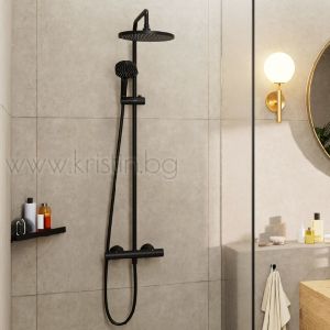 Душ система Hansgrohe Vernis Blend 240 1 jet, с термостатен смесител, черен мат