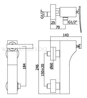 Смесител за  душ  Elys ely168  Fonte