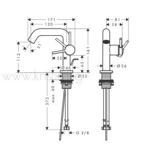 Hansgrohe Tecturis S 110 Fine CoolStart  Ecosmart +, покритие в цвят матиран бронз