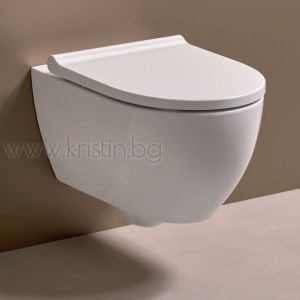 Пакет GEBERIT Duofix Delta и конзолна тоалетна чиния Pravello Rimless, с бутон DELTA 30 черен мат