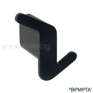 Двойна закачалка за баня Bemeta Organic Black, асиметрична, лява