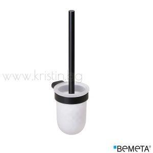 Четка за тоалетна чиния Bemeta Organic Black, без капак, стенен монтаж