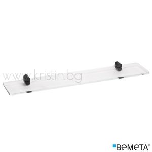 Стъклена полица 600 мм Bemeta Organic Black, стенен монтаж