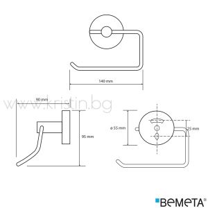 Държач за тоалетна хартия без капак, Bemeta Omega