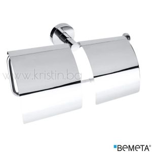 Двоен държач за тоалетна хартия Bemeta Omega, с капак