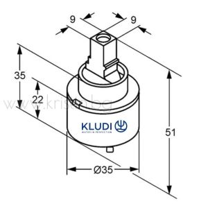 Керамичен затварящ механизъм Kludi Ф35 мм