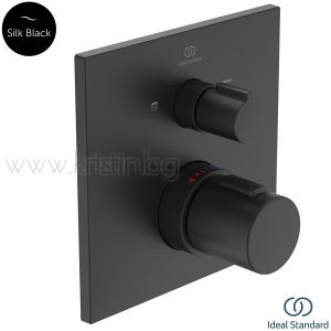 Термостатен смесител за вграждане за душ Ceratherm C100, Silk Black- черен мат