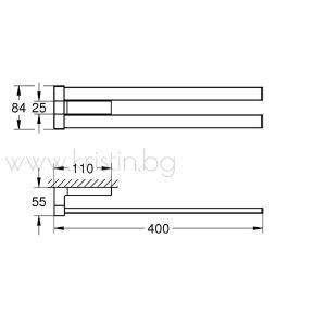 Двоен хавлийник за кърпи Grohe Selection Cube